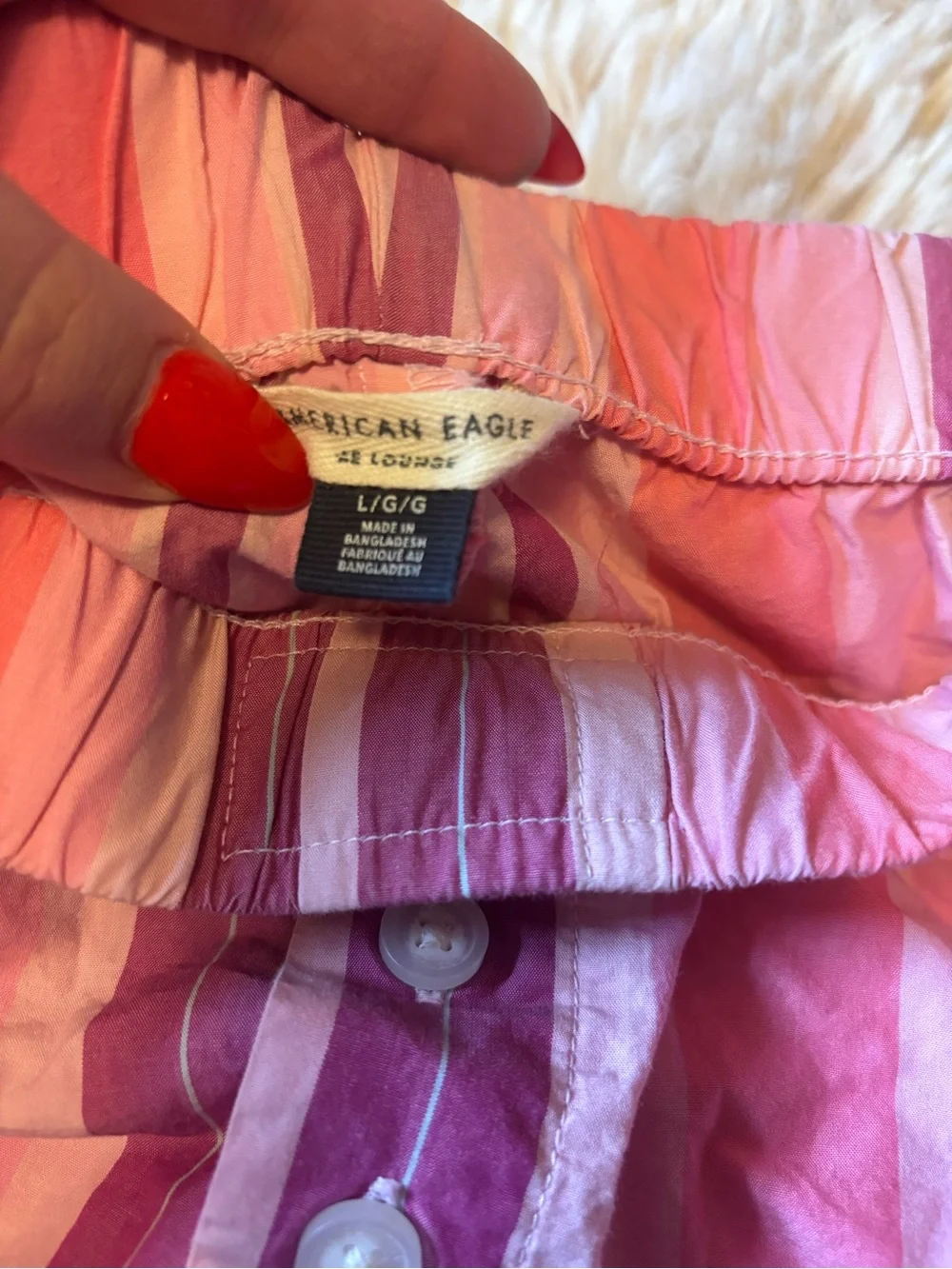 American Eagle Outfitters Pink Striped Cotton Boxer Shorts